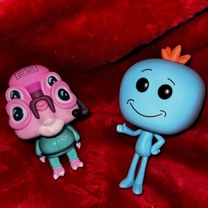 Blue and Pink Action Figure Set